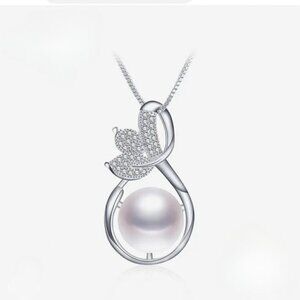 NWT Classic  S925 Sterling Silver White Freshwater Pearl Pendant Necklaces